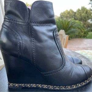 Chanel Leather Ankle Boots